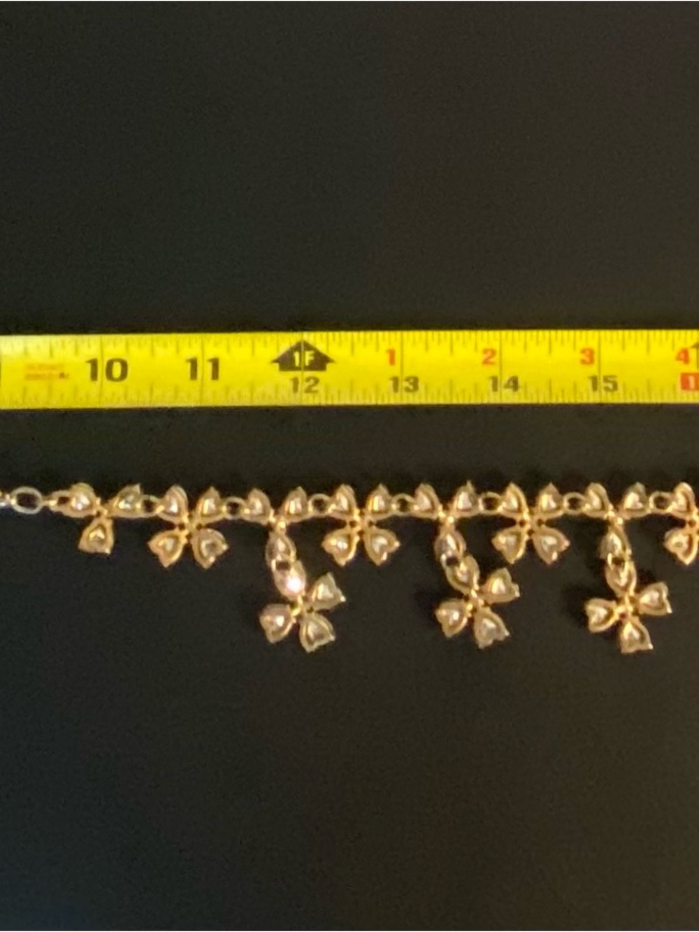 J. Crew Gold and Clear Crystal Floral Bib Necklace - Picture 5 of 11